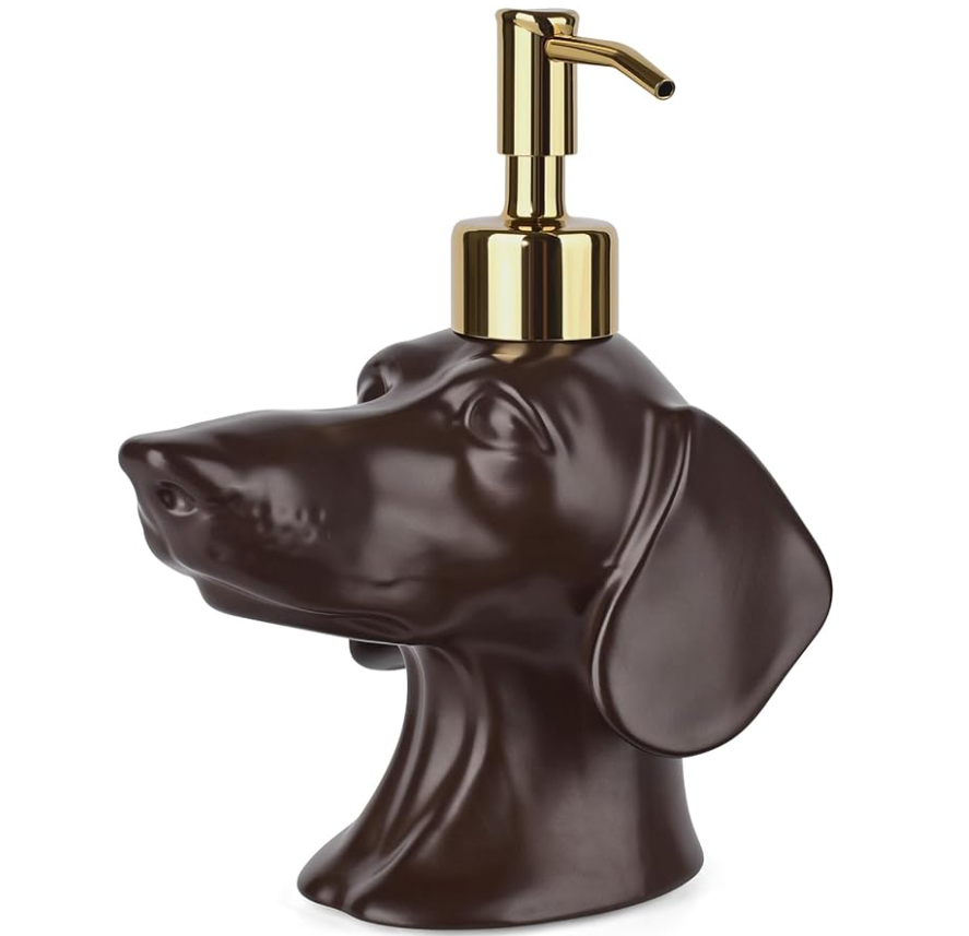 Newhengs Brown Dachshund soap dispenser