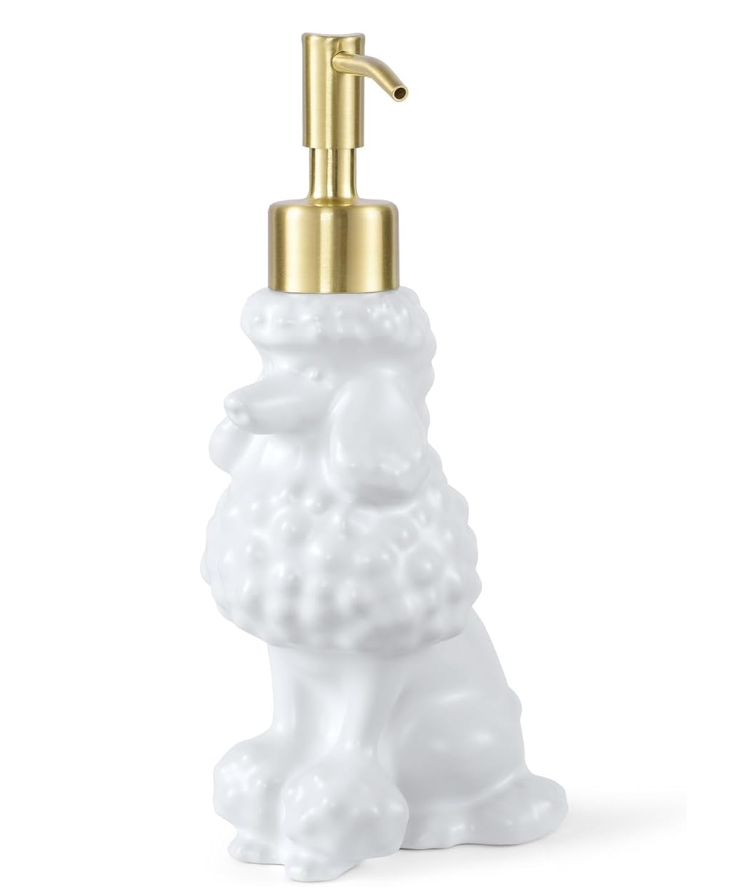 Newhengs White Poodle soap dispenser